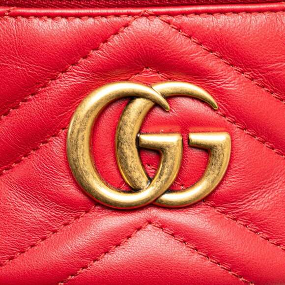 GUCCI Red Leather GG Marmont Vanity Bag - Picture 8 of 11